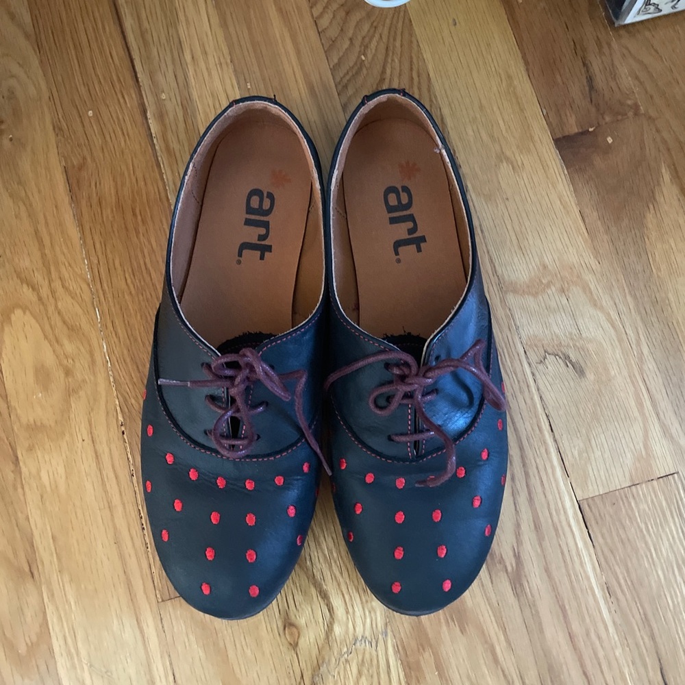 The Art Company lace up shoes black and red Polka Dot size 39 / 8.5
